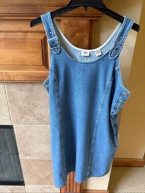 Levi's Blue Denim Pinafore Jumper Dress
